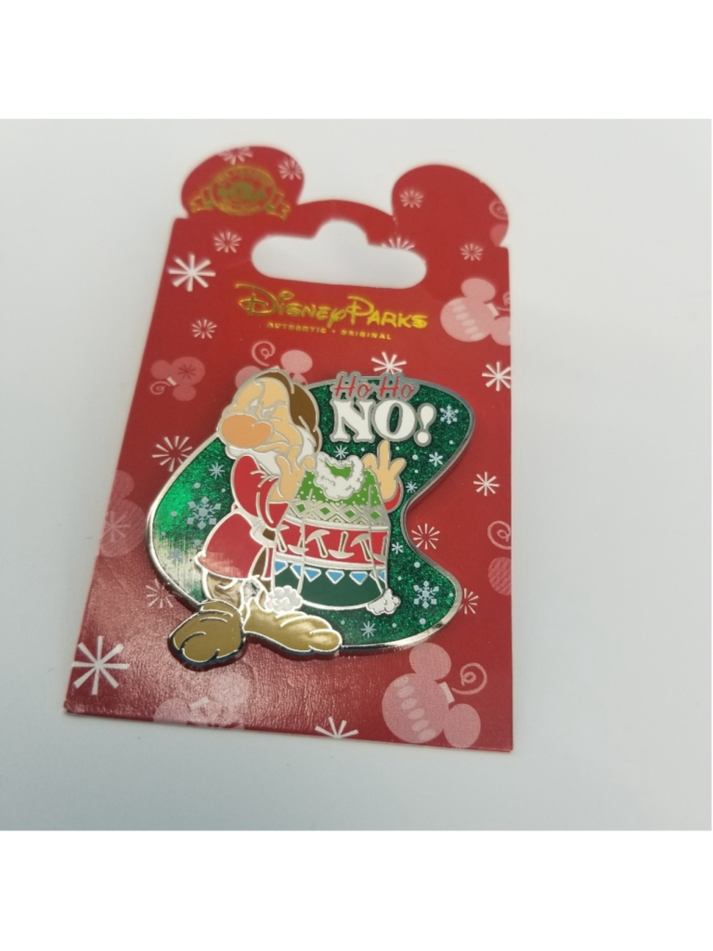 Disney Parks Grumpy “Ho Ho No!” Holiday Ugly Sweater Pin NOC